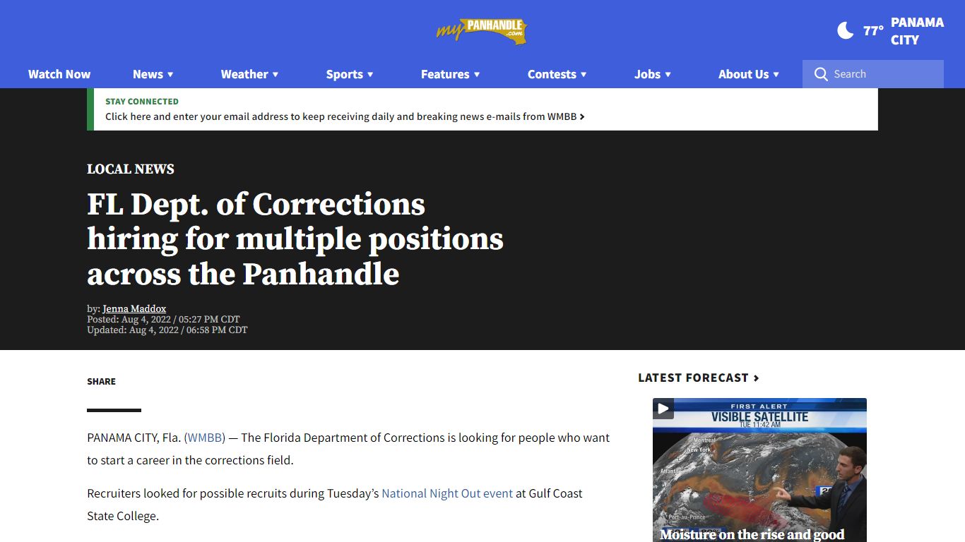 FL Dept. of Corrections hiring for multiple positions across the ...