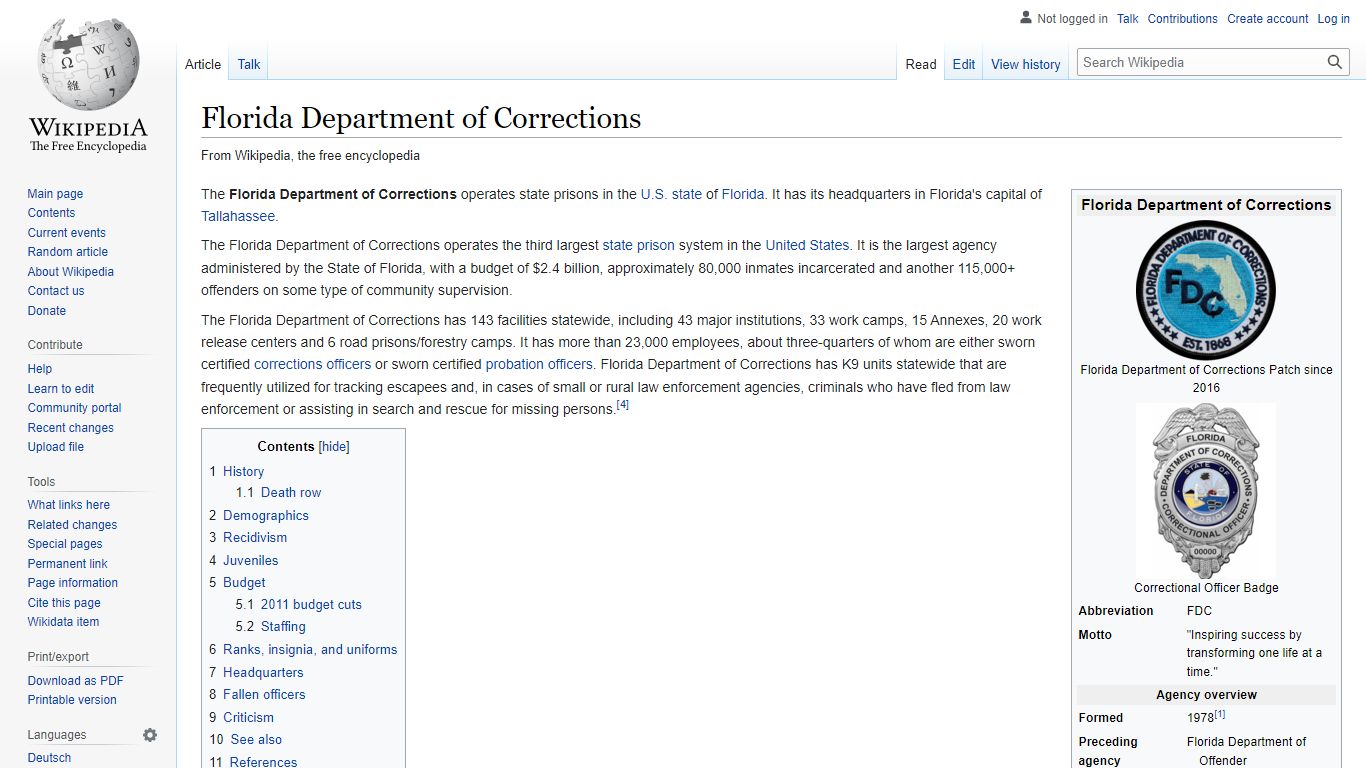 Florida Department of Corrections - Wikipedia